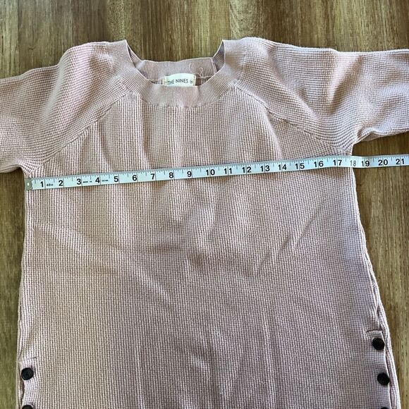 The Nines Mauve Dusty‎ Pink Textured Sweater Side Buttons Women's Medium - Picture 7 of 8